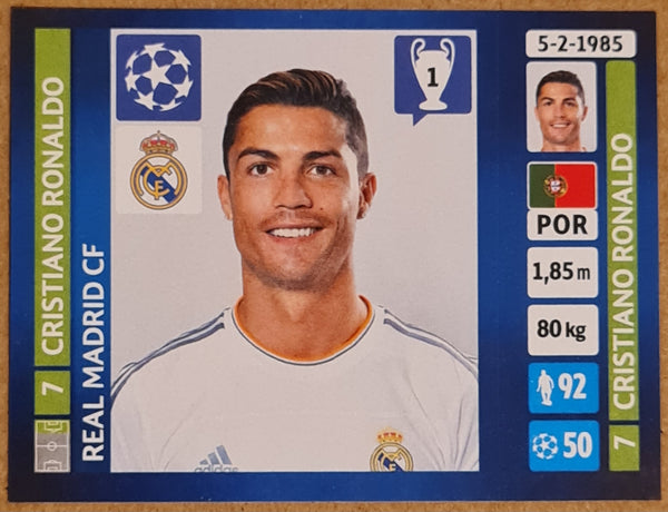 2013-14 Panini UEFA Champions League Cristiano Ronaldo #90 Album Sticker