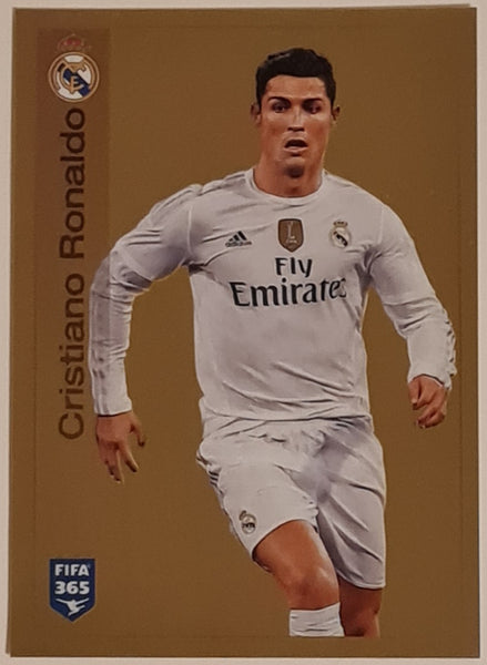 2015-16 Panini FIFA 365 Cristiano Ronaldo #389 Gold Album Sticker