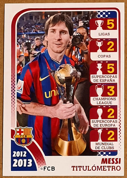 2012-13 Panini FC Barcelona Lionel Messi Titulómetro #174 Sticker