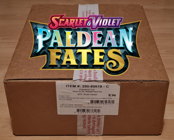 Pokemon Scarlet and Violet Paldean Fates Elite Trainer Box Factory Sealed Case (10ct)