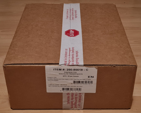 Pokemon Scarlet and Violet Paldean Fates Elite Trainer Box Factory Sealed Case (10ct)