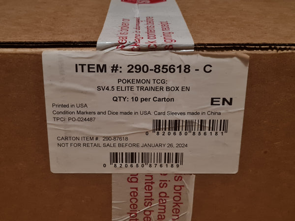 Pokemon Scarlet and Violet Paldean Fates Elite Trainer Box Factory Sealed Case (10ct)