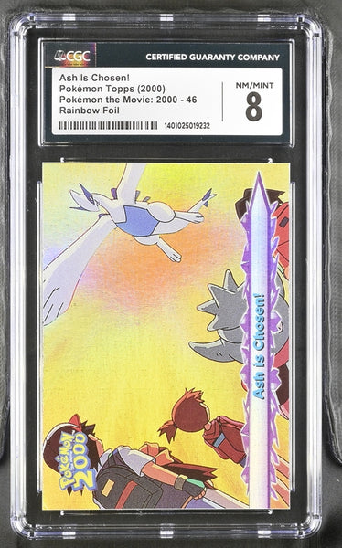 2000 Topps Pokemon the Movie: 2000 Ash is Chosen! #46 CGC 8 Rainbow Foil Trading Card