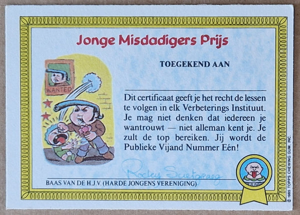 Garbage Pail Kids Original Series 1 #7a - Razende Roeland Sticker (Dutch Test Set)