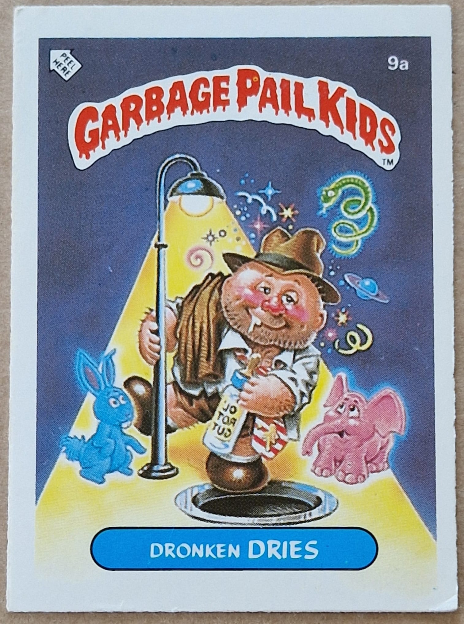 Garbage Pail Kids Original Series 1 #9a - Dronken Dries Sticker (Dutch Test Set)