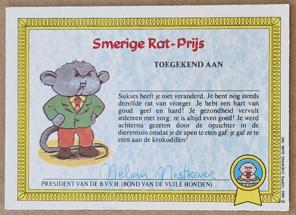 Garbage Pail Kids Original Series 1 #10a - Rene Teevee Sticker (Dutch Test Set)