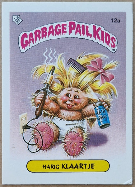 Garbage Pail Kids Original Series 1 #12a - Harig Klaartje Sticker (Dutch Test Set)