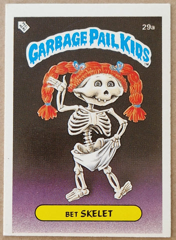 Garbage Pail Kids Original Series 1 #29a - Bet Skelet Sticker (Dutch Test Set)