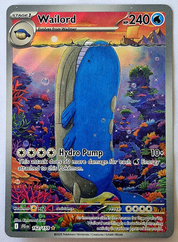Pokemon Scarlet and Violet Journey Together Wailord #162/159 Illustration Rare Holo Trading Card