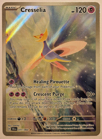 Pokemon Scarlet and Violet Shrouded Fable Cresselia #071/064 Illustration Rare Holo Trading Card