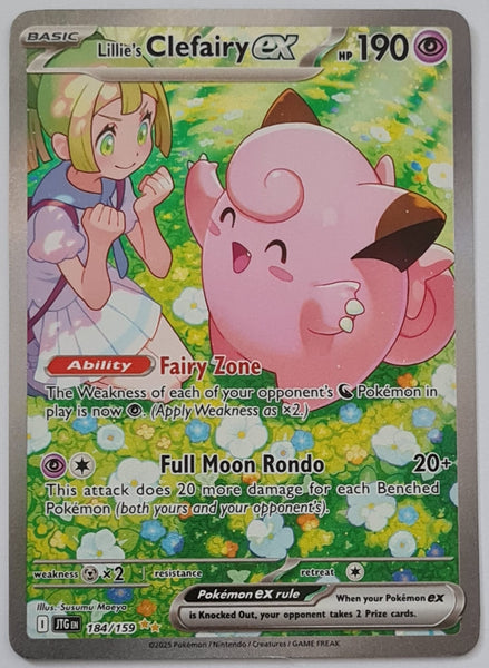 Pokemon Scarlet and Violet Journey Together Lillie's Clefairy Ex #184/159 Special Illustration Rare Holo Trading Card