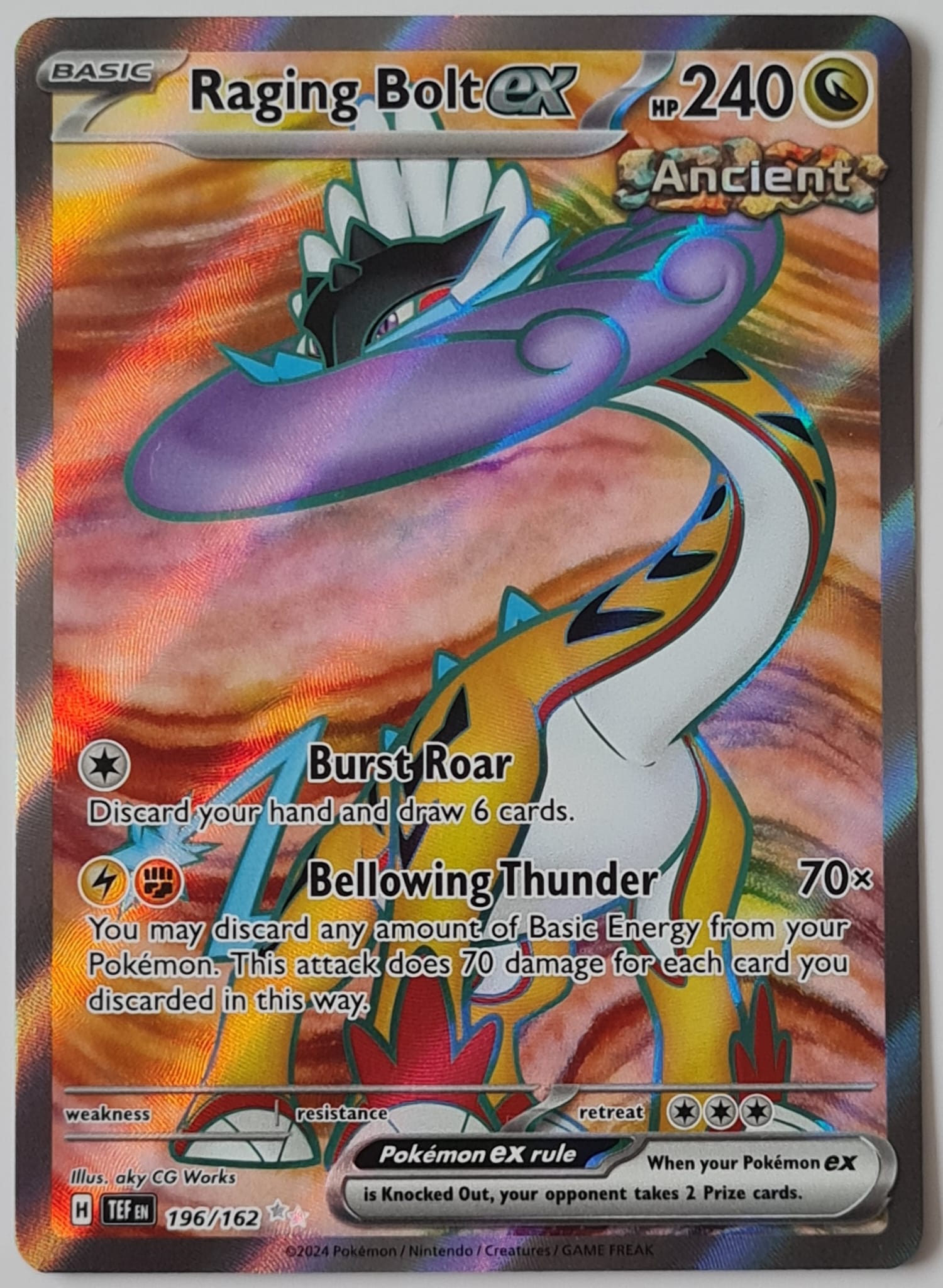 Pokemon Scarlet and Violet Temporal Forces Raging Bolt Ex #196/162 Ult – Rotterdam Comics