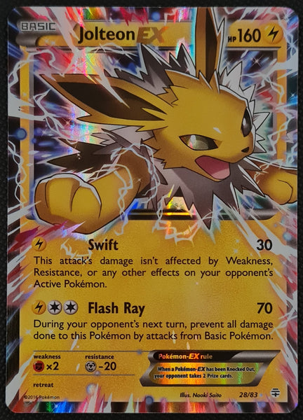 Pokemon XY Generation Jolteon Ex #28/83 Ultra Rare Holo Trading Card