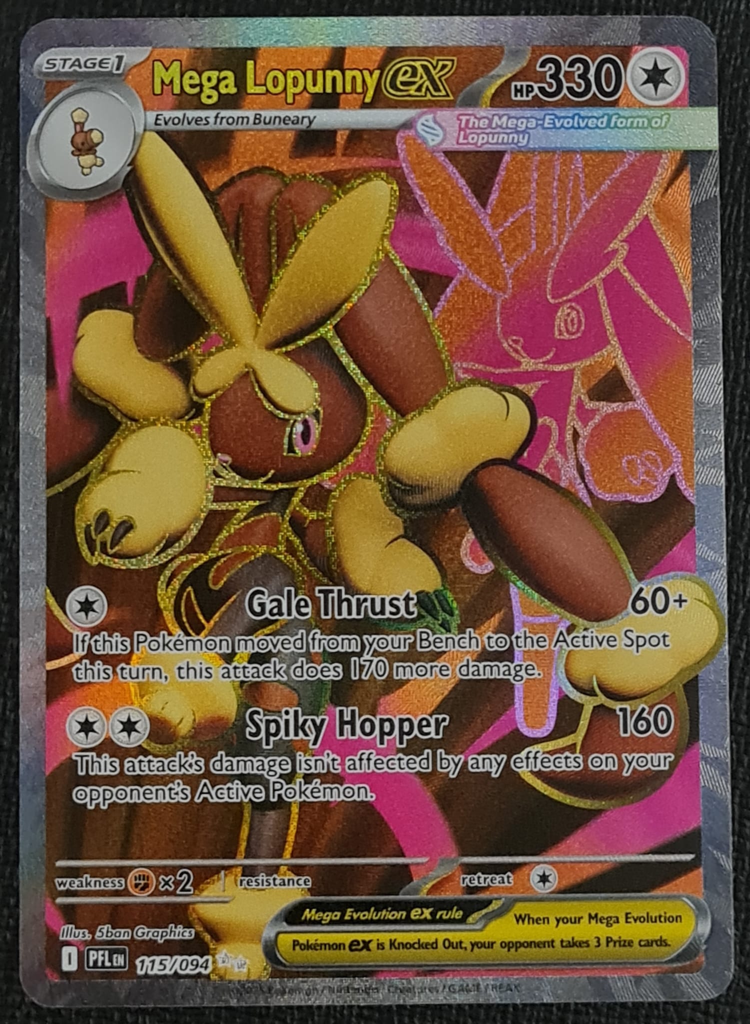 pokemon lopunny card Pokemon Mega Evolution Phantasmal Flames Mega Lopunny Ex #115/094 Ultr – Rotterdam Comics