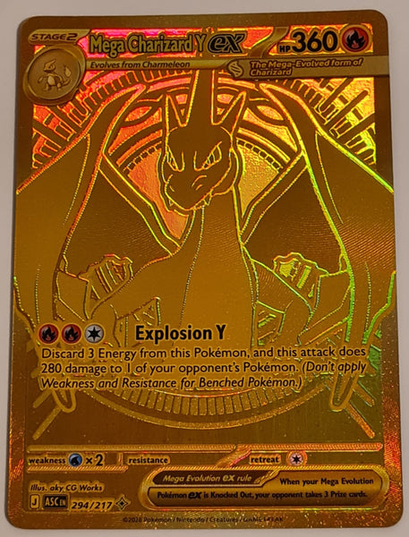 Pokemon Mega Evolution Ascended Heroes Mega Charizard Y Ex #294/217 Secret Rare Holo Trading Card