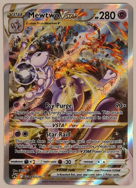 Pokemon Sword and Shield Crown Zenith Mewtwo Vstar #GG44/GG70 Galarian Gallery Special Illustration Rare Holo Trading Card