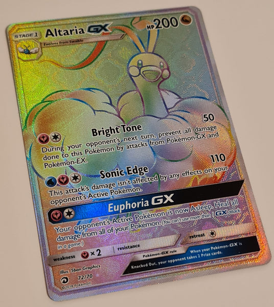 Pokemon Sun and Moon Altaria GX #72/70 Rainbow Rare Holo Trading Card