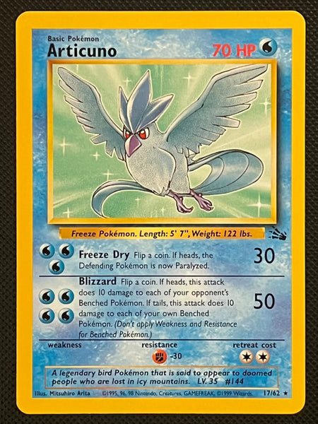 Pokemon Fossil Articuno #17/62 Non-Holo Rare Trading Card