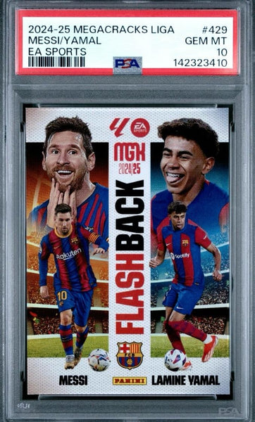 2024-25 Panini Megacracks Liga EA Sports Lionel Messi/Lamine Yamal #429 PSA Gem Mint 10 Trading Card