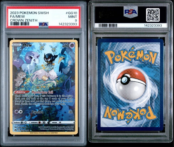 Pokemon Sword and Shield Crown Zenith Mew #GG10/GG70 PSA Mint 9 Galarian Gallery Illustration Rare Holo Trading Card