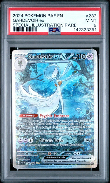 Pokemon Scarlet and Violet Paldean Fates Gardevoir Ex #233/091 PSA Mint 9 Special Illustration Rare Holo Trading Card