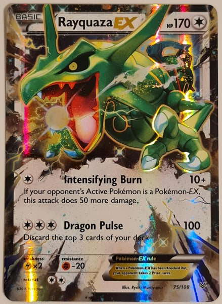 Pokemon XY Roaring Skies Rayquaza Ex #76/108 Ultra Rare Holo Trading Card