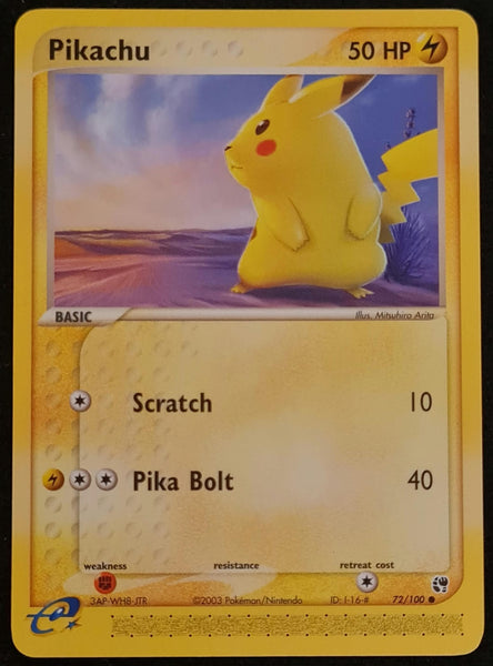 Pokemon Ex Sandstorm Pikachu #72/100 Trading Card