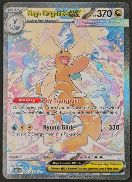 Pokemon Mega Evolution Ascended Heroes Mega Dragonite Ex #290/217 Special Illustration Rare Holo Trading Card