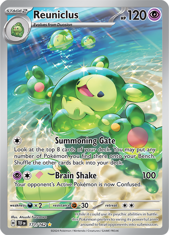 Pokemon Scarlet and Violet Temporal Forces Reuniclus #171/162 Illustration Rare Holo Trading Card