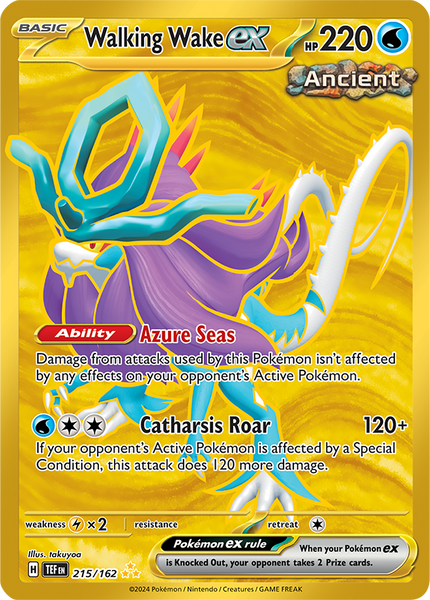 Pokemon Scarlet and Violet Temporal Forces Ex Gold Hyper Rare #213-218/162 Holo (6) Trading Card Set