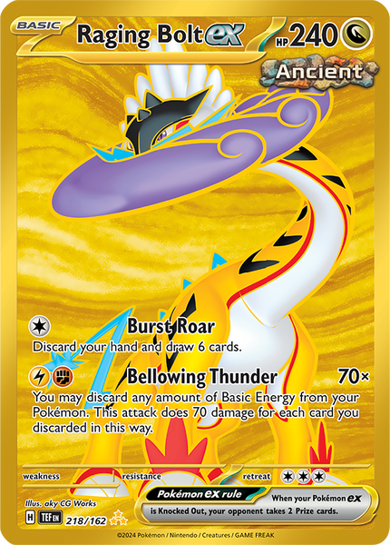 Pokemon Scarlet and Violet Temporal Forces Ex Gold Hyper Rare #213-218/162 Holo (6) Trading Card Set