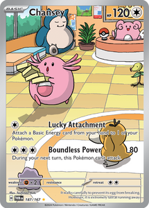 Pokemon Scarlet and Violet Twilight Masquerade Chansey #187/167 Illustration Rare Holo Trading Card