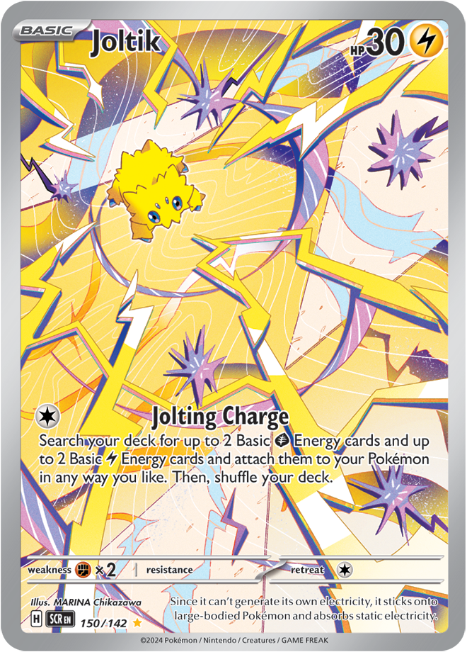 Pokemon Scarlet and Violet Stellar Crown Joltik #150/142 Illustration Rare Holo Trading Card