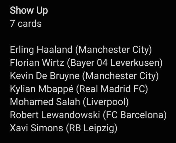 2024-25 Topps UEFA Club Competitions Showtime Card Collection - Complete (92) Trading Card Set