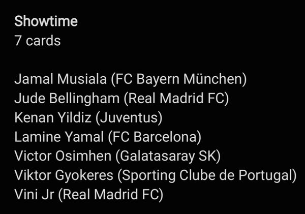 2024-25 Topps UEFA Club Competitions Showtime Card Collection - Complete (92) Trading Card Set