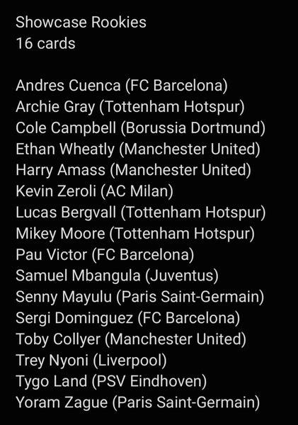 2024-25 Topps UEFA Club Competitions Showtime Card Collection - Complete (92) Trading Card Set