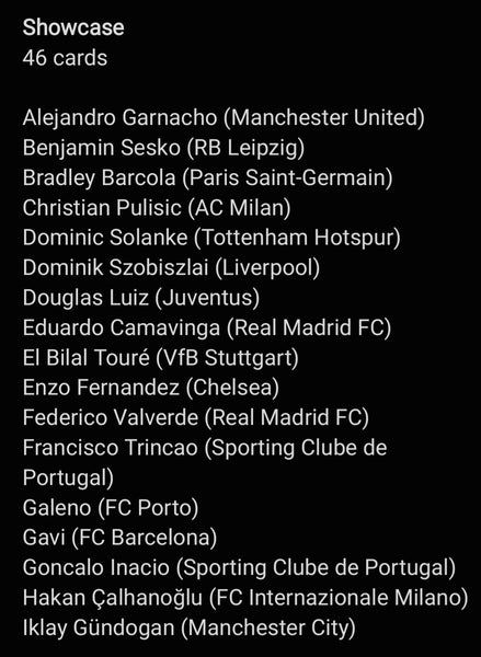 2024-25 Topps UEFA Club Competitions Showtime Card Collection - Complete (92) Trading Card Set