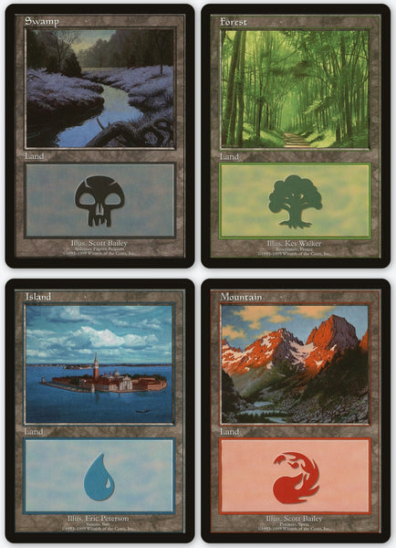 1999 Magic the Gathering Euro Lands Promotional (15) Trading Card Set