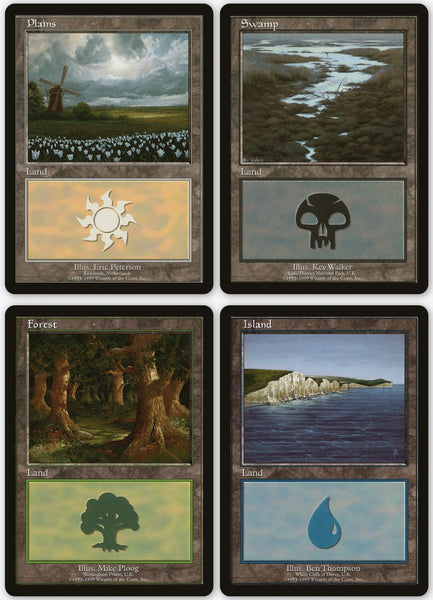 1999 Magic the Gathering Euro Lands Promotional (15) Trading Card Set