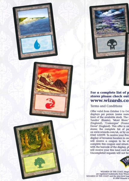 1999 Magic the Gathering Euro Lands Promotional (15) Trading Card Set