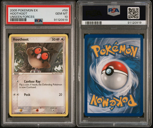 Pokemon Ex Unseen Forces Hoothoot #59/115 PSA GEM MINT 10 Trading Card