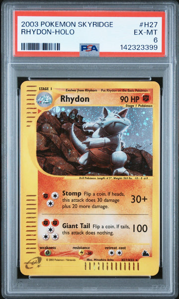 Pokemon Skyridge Rhydon #H27/H32 PSA EX-MT 6 Rare Holo Trading Card