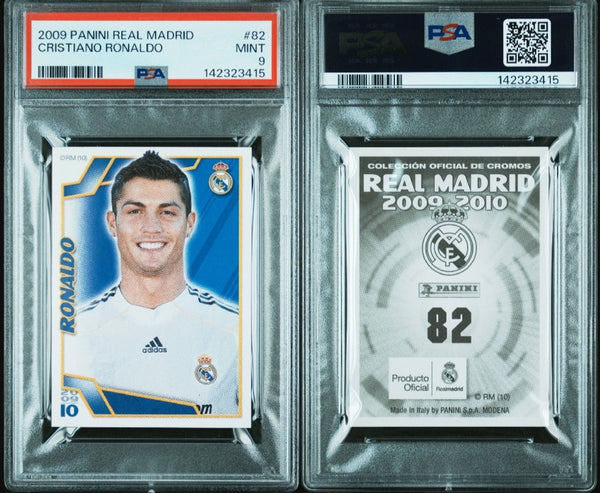2009-10 Panini Real Madrid Cristiano Ronaldo #82 PSA 9 (1st Year Real Madrid) Sticker
