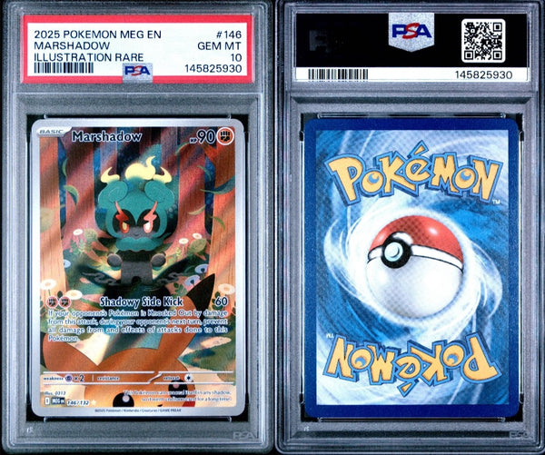 Pokemon Mega Evolution Marshadow #146/132 PSA GEM MINT 10 Illustration Rare Holo Trading Card