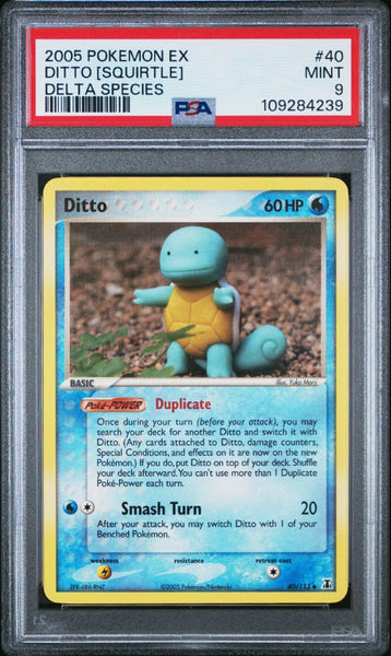Pokemon Ex Delta Species Ditto (Squirtle) #40/113 PSA Mint 9 Trading Card