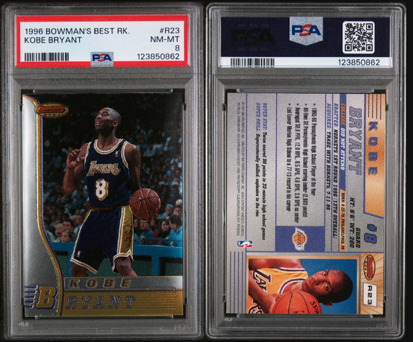 1996-97 Bowman's Best Rookie Kobe Bryant #R23 PSA 8 Trading Card