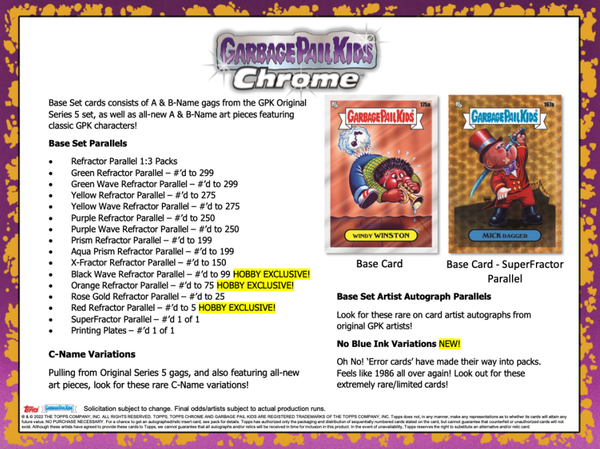 2022 Garbage Pail Kids Chrome Series 5 Sealed Blaster Box (6 Packs)