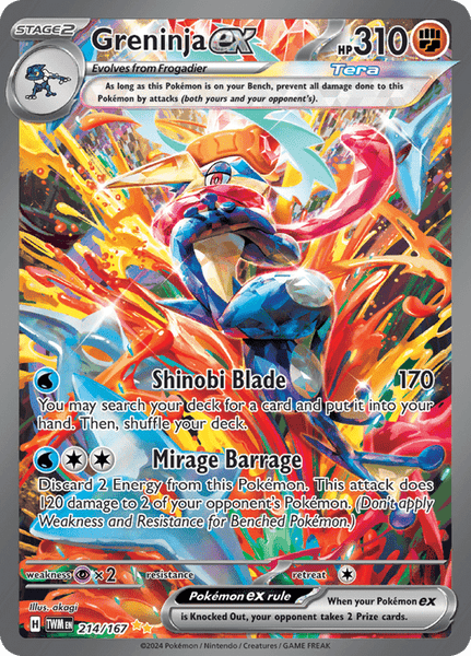 Pokemon Scarlet and Violet Twilight Masquerade Greninja Ex #214