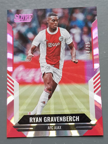 2021-22 Panini Score FIFA Ryan Gravenberch #143 Pink Laser Parallel /25 Trading Card