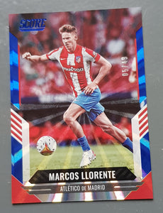 2021-22 Panini Score FIFA Marcos Llorente #166 Blue Laser Parallel /49 Trading Card